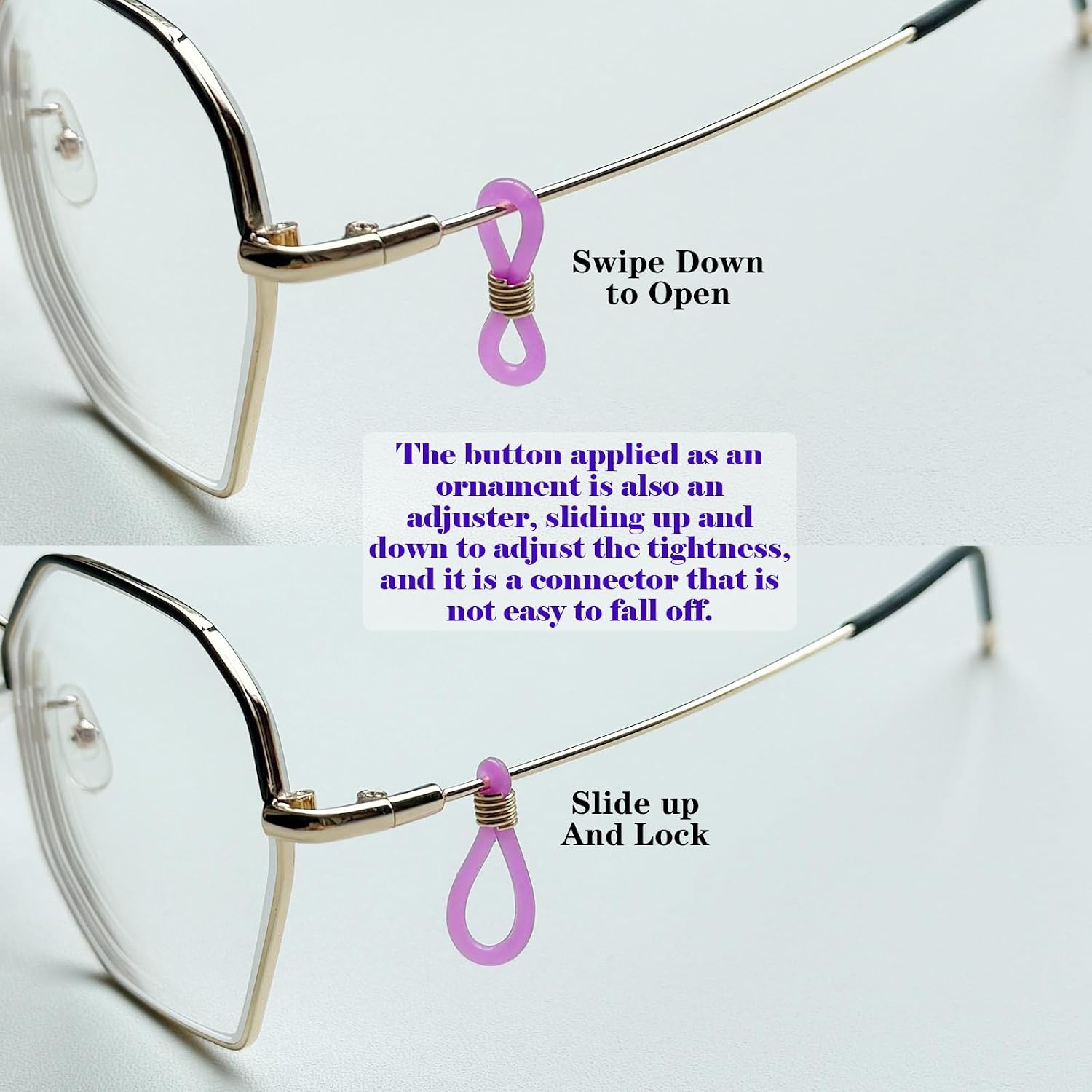 380Pcs Eyeglass Chain Ends Set with 10 Types Adjustable Silicone Connectors