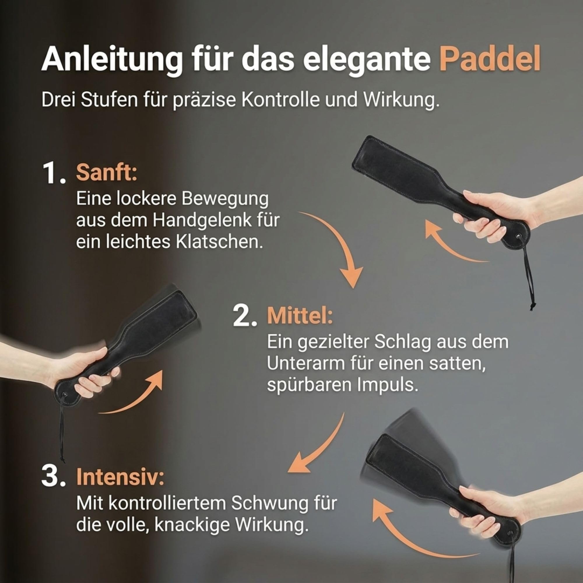 Obaie BDSM Paddel fr Sex - Spanking Paddle BDSM aus Kunstleder von Sinful  - 32 cm Sexspielzeug Spanking
