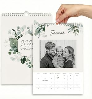 heaven+paper® Fotokalender 2026 zum selbstgestalten | Bastelkalender 2026 A4 aus extra dickem 250 g/m² Karton | Wandkalender 2026 Made in Germany