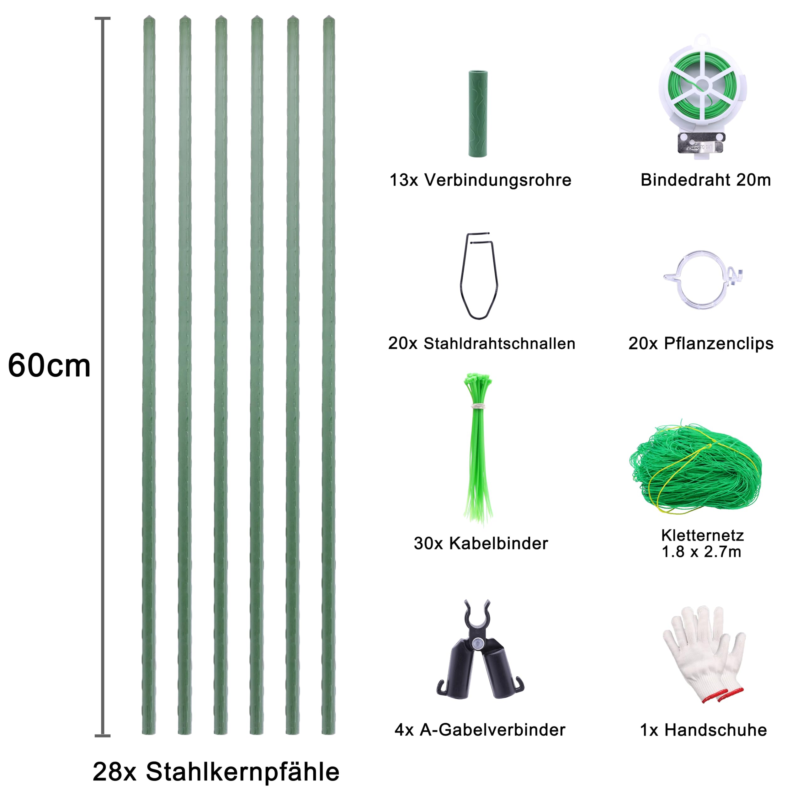 Tuteur de concombre 120 x 120 cm, support pour plantes grimpantes, pour légumes, fruits, fleurs et plantes grimpantes