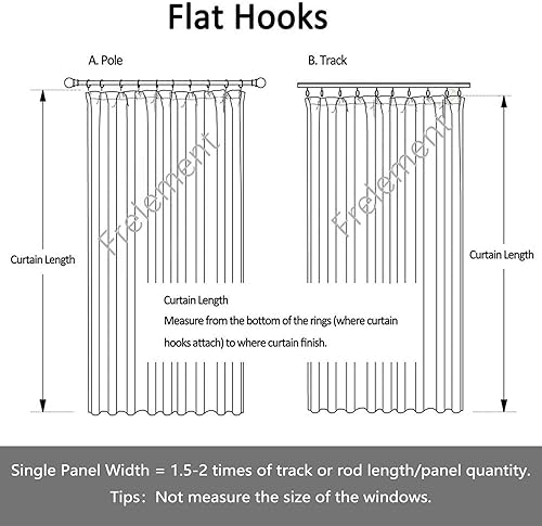 Miniatura 8 de Frelement Cortinas divisoras de habitación extra anchas con ganchos planos de terciopelo de 150 pulgadas, aislamiento de privacidad para cine,
