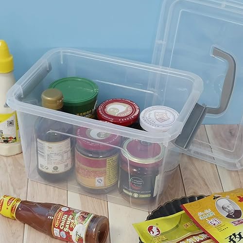 Miniatura 6 de Leendines Caja de almacenamiento de 5 cuartos de galón con tapa, 6 paquetes de caja pequeña de plástico