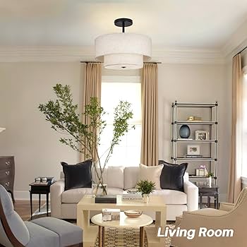 HILUXIA 18 Inch Large Semi Flush Mount Ceiling Light Fixture with