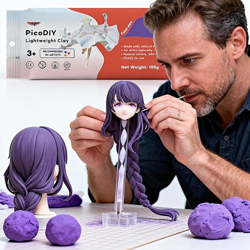 Miniatura 2 de Arcilla de secado al aire Ultra ligera y suave, segura y no tóxica, moldeable y flexible, arcilla profesional de secado al aire para figuras