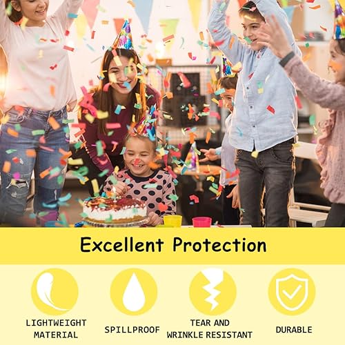 Miniatura 4 de SietDESEO Paquete de 3 manteles de encaje de plástico para mesas rectangulares, 54 x 108 pulgadas, impermeables, desechables, para bodas, fiestas,