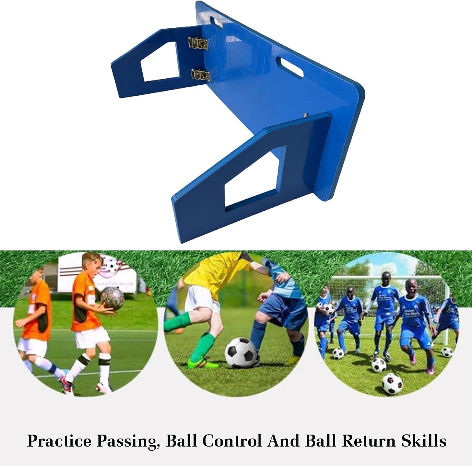 Football Rebound Board,Foldable Football Training Equipment,Soccer Wall Trainer,Impact Resistant Adjustable Angle,for Control Passing Shooting Practice