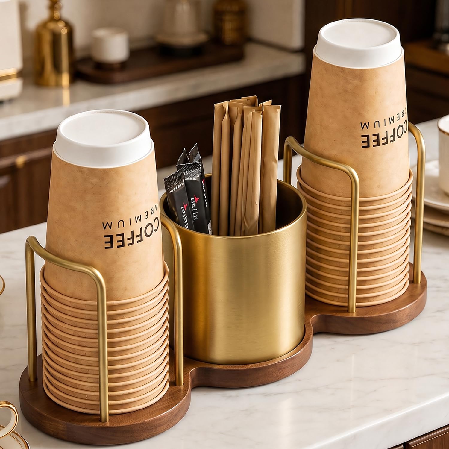 Photo 1 of GOYLSER Coffee Station Organizer, Gold