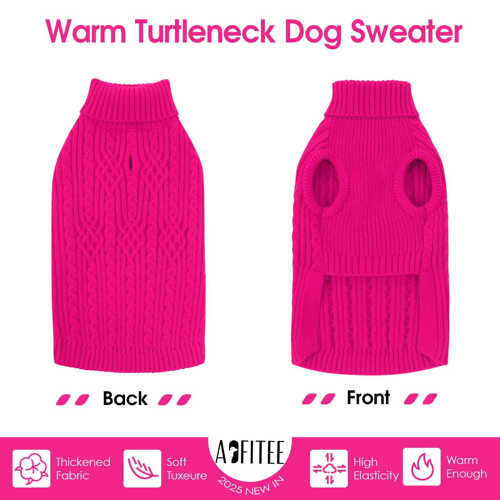 AOFITEE Pull pour Petit Chien, Pull pour Petit Chien garçon, Pull de Noël Chaud pour Chiens, Tricot pour Animaux domestiques avec Trou de Harnais pour l'automne et l'hiver, Pull Extensible pour yorki