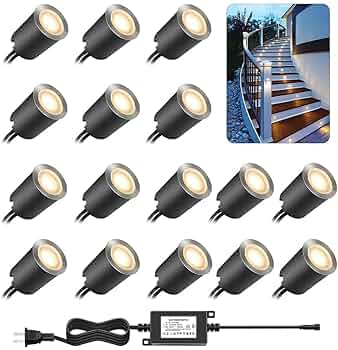 屋外用ウッドデッキライト16個セット 防水仕様 明るいLED電球色 ウッドデッキライト SMY lighting 地中埋込型ライト 明るい 防水