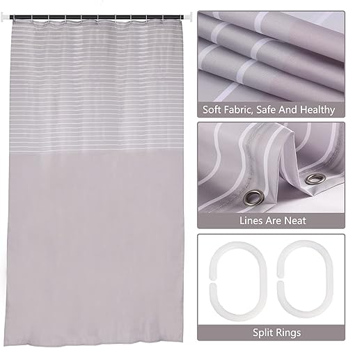 Miniatura 4 de LINNUO HOURSE Cortinas de ducha de tela de poliéster impermeable, flores de acuarela, decoración de baño, juego de cortinas de ducha de 72 x 72