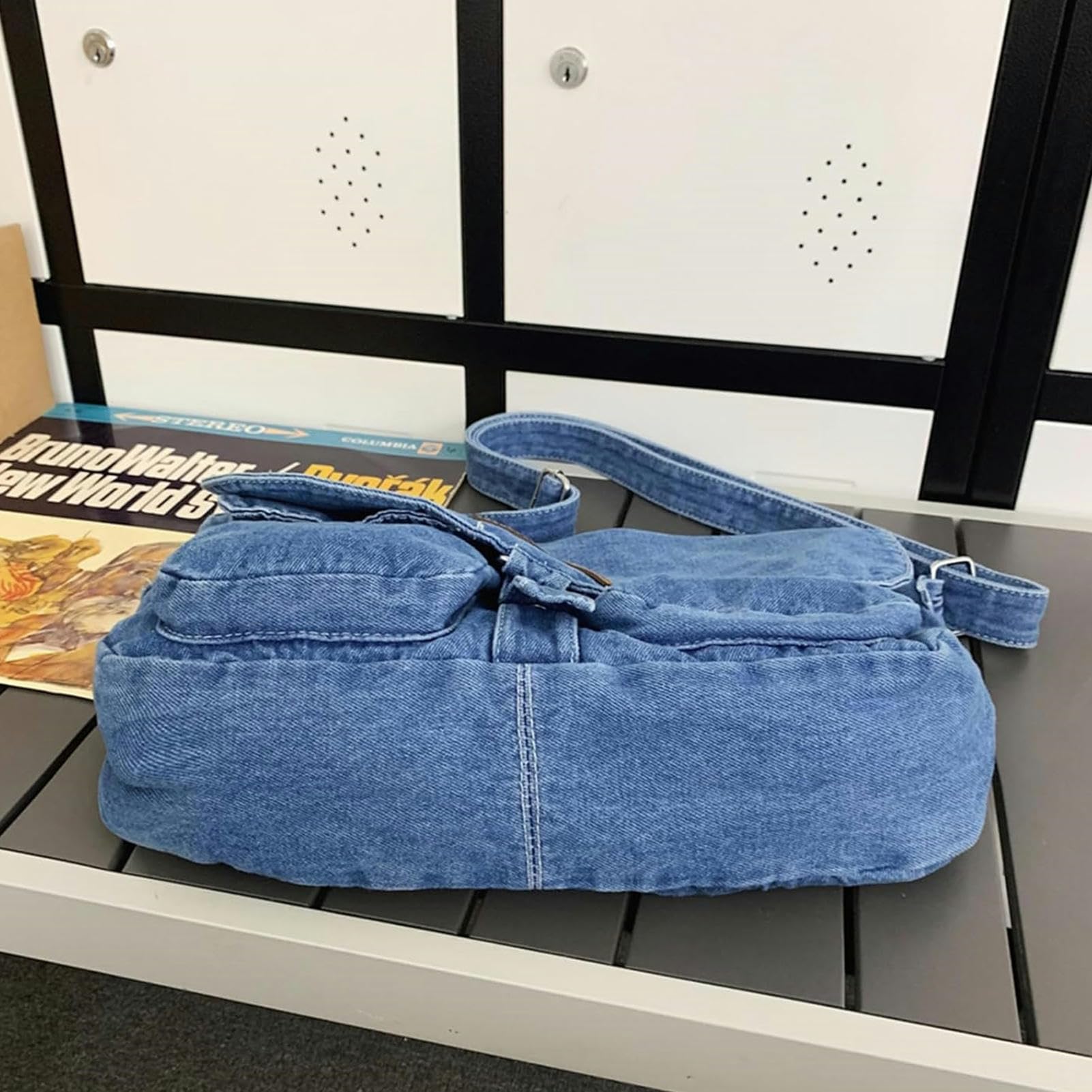 Sac A Main Femme Sacs À Bandoulière en Jean pour Femmes Sacs À Main-Light Blue-32x8x26