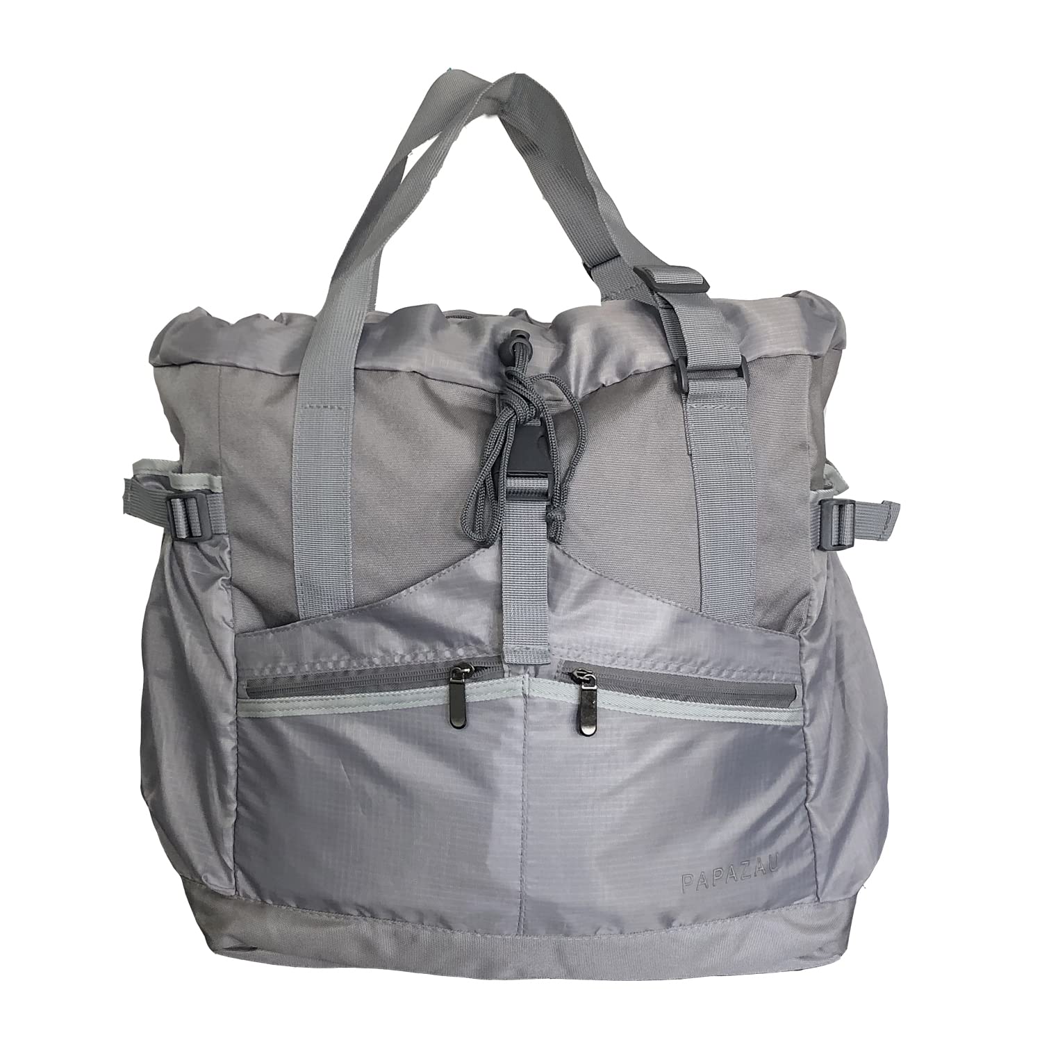 PAPAZAU Rfid Travel Tote Bag 40L Convertible Tote Backpack, Grey, L,