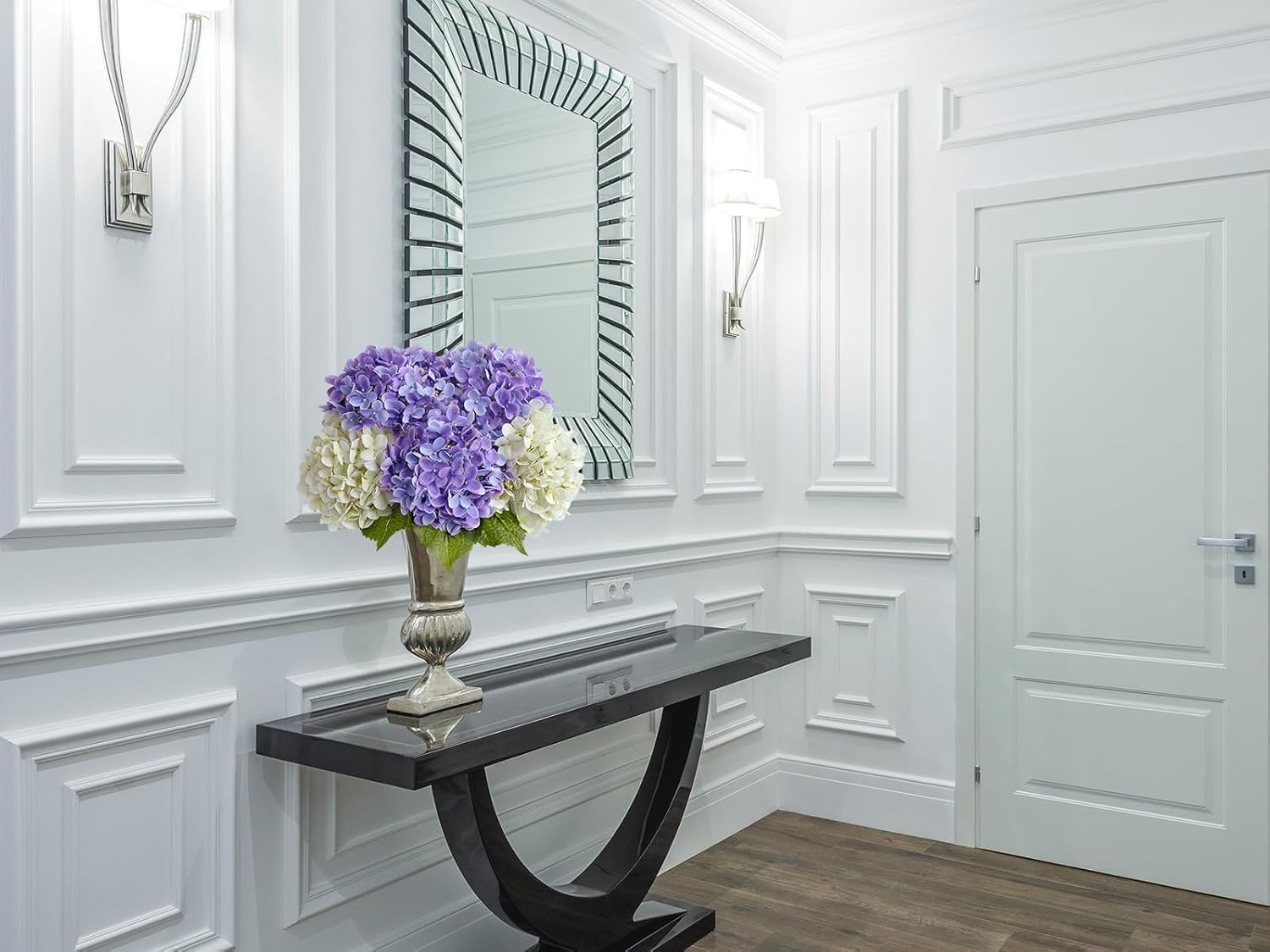 4 Pcs Bright Purple Real Touch Hydrangea Artificial Flowers Boho Lifelike Real Looking Latex Hydrangeas Flower with 20'' Long Stem for Indoor Xmas Home Decor Christmas Table Centrepiece - Image 9