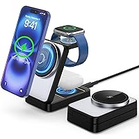Vista 1 de 3 in 1 Wireless Charger Station for Multiple Apple Devices, Foldable Magnetic MagSafe Charging Stand, Portable Fast Travel Charger for iPhone
