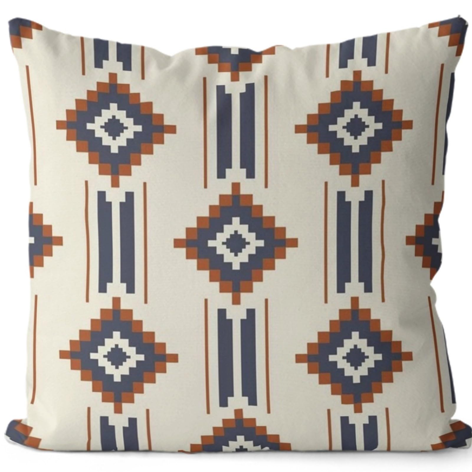 Cushion Covers 40cm x 40cm Brown Geometry Pillowcase Invisible Zipper