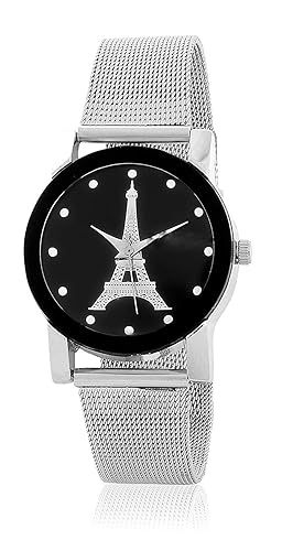 indicare black color dial metal belt girl watch