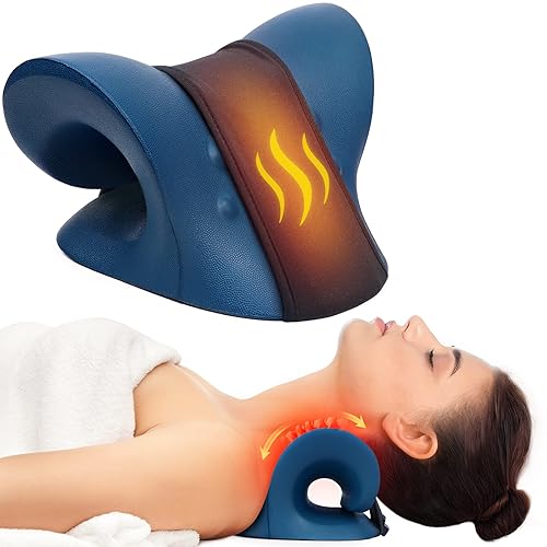 Neck Stretcher for Neck Pain Relief, Heated Cervical Traction Device