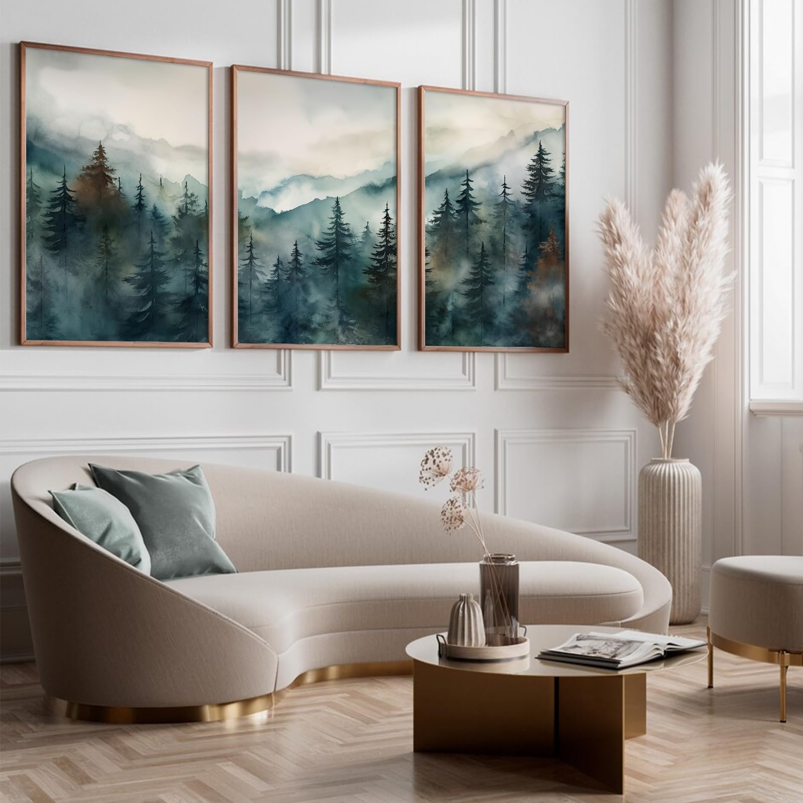 Nebliger Wald Leinwand-Bild – Graue Berglandschaft Für Wohnzimmer & Schlafzimmer