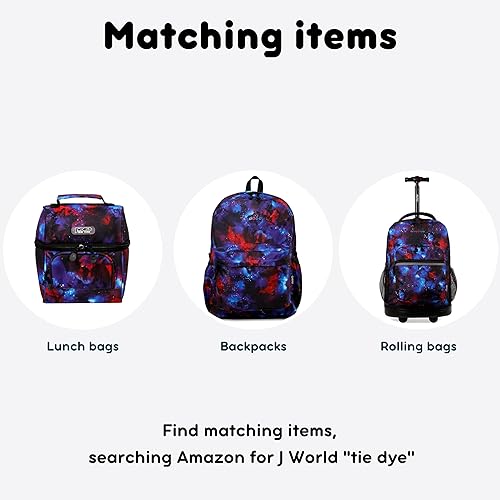 Miniatura 8 de J World Corey Lonchera para niños. Bolsa con aislamiento para el almuerzo para niños y niñas, teñido anudado