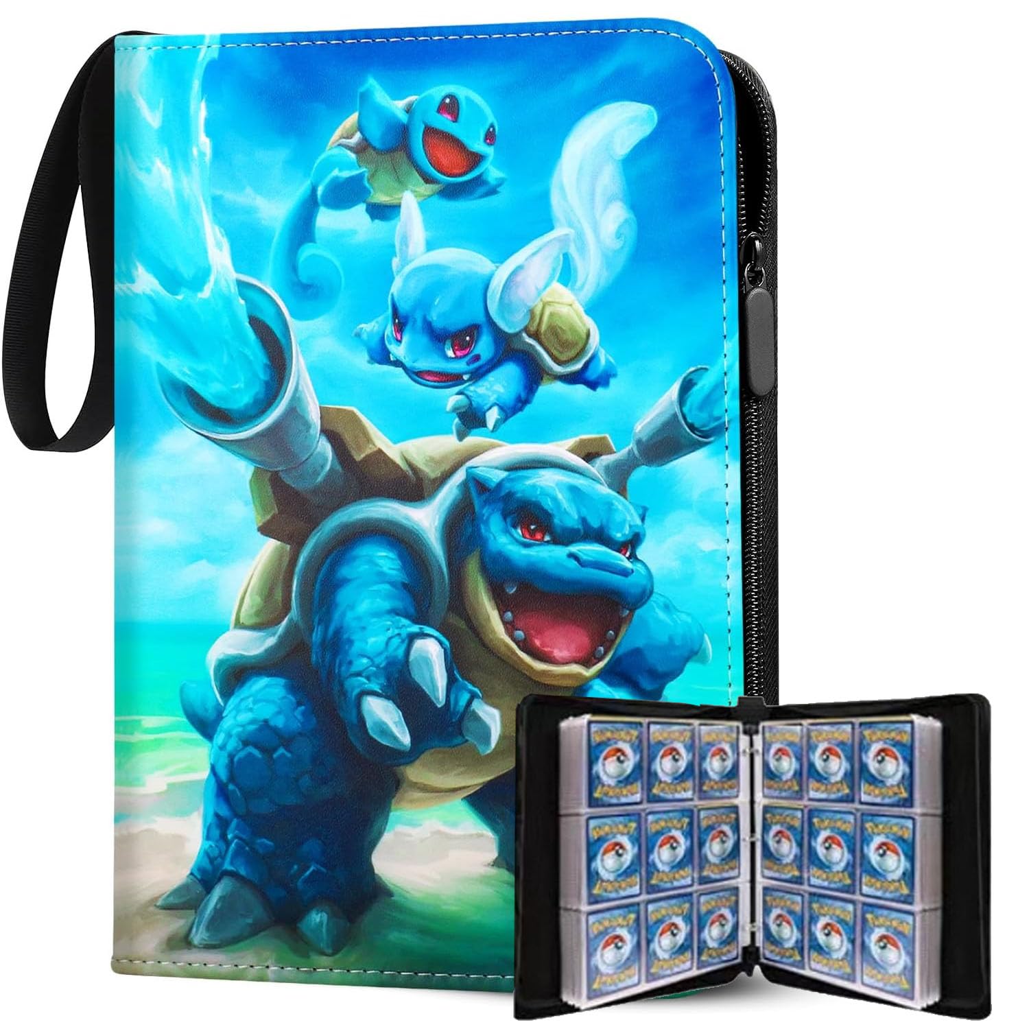 Classeur Cartes 400 Poches - Album De Collection Pokémon/Yu-Gi-Oh Imperméable Avec Fermeture Éclair, Pochette Transparent 7x9.2 Cm, Cadeau Idéal Enfants Et Collectionneurs