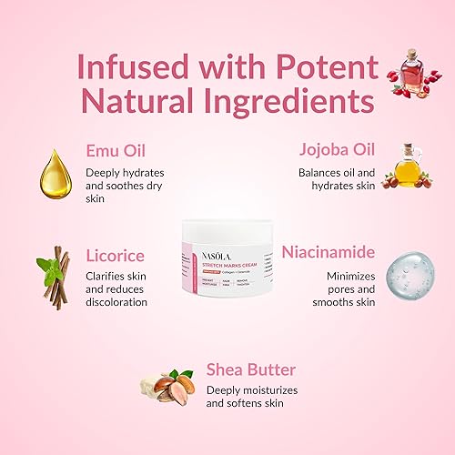 Miniatura 4 de Crema para estrías para embarazo, elimina y previene las estrías profundas, crema hidratante para el vientre para el embarazo y eliminación de