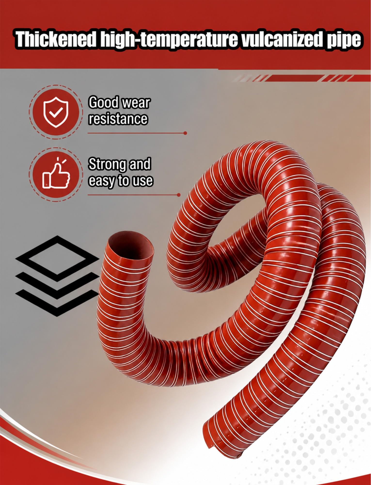 Conductos de silicona for altas temperaturas, manguera de fibra de vidrio flexible reforzada con alambre de acero, tubería de ventilación ignífuga for extracción de humos(11.5cm/4.53in,300cm)