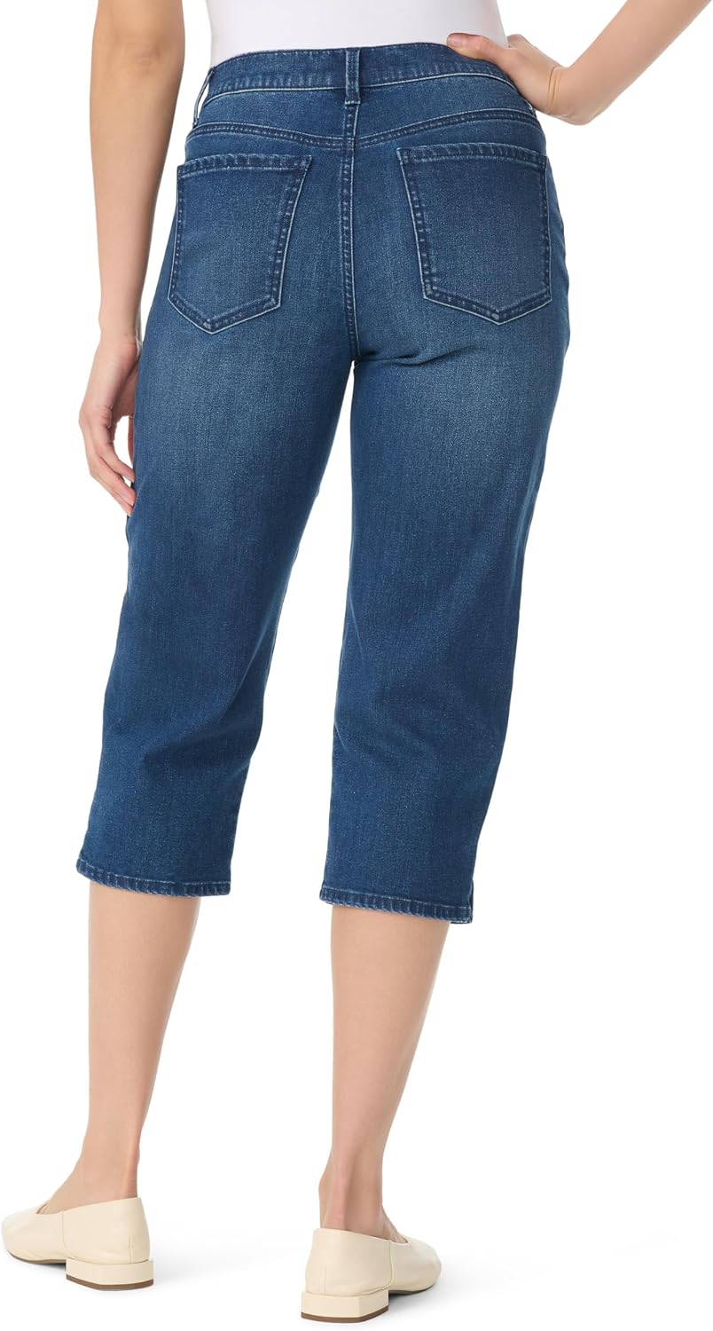 Gloria Vanderbilt Women's Amanda Capri with High Rise Straight Leg