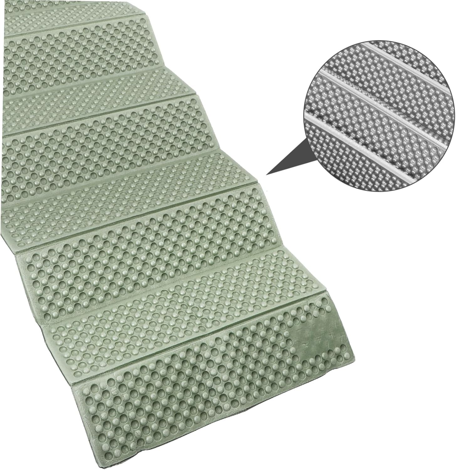 Water-Resistant Folding Camping Pad with Aluminum Coating Thick Outdoor Cushion for Hiking Picnic and Sleeping Green Mat for Comfortable Camping and Travel