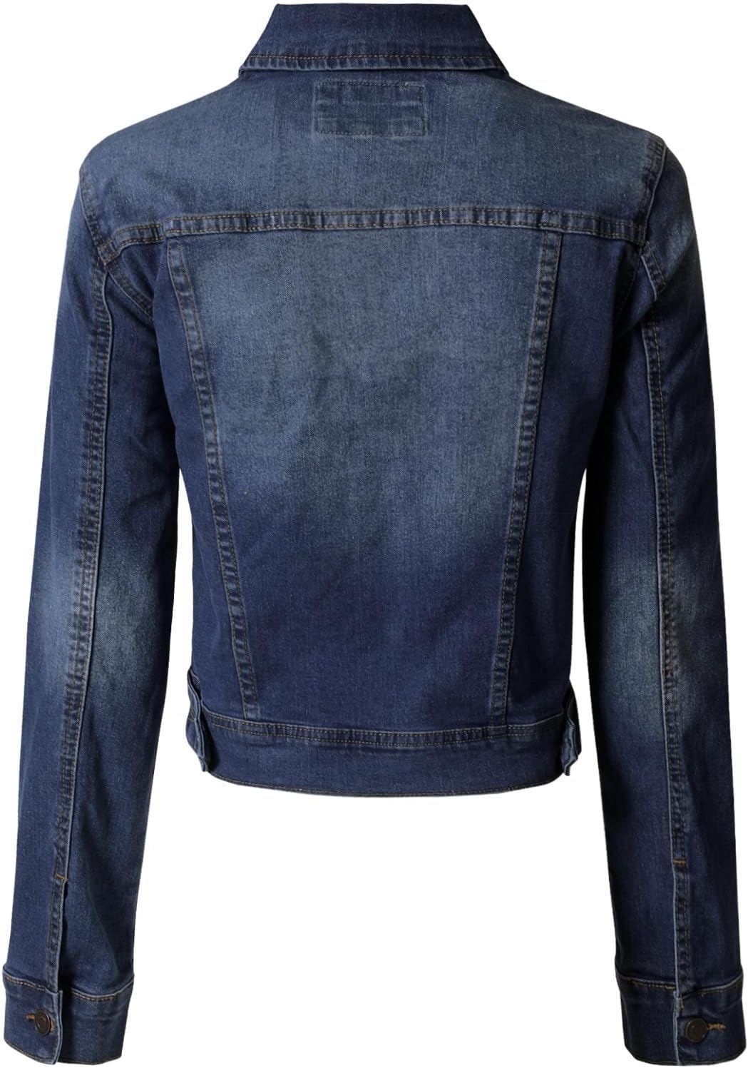 Design by Olivia Women's Classic/Destroyed Vintage Washed Long Sleeve Denim Jean Jacket - Image 4