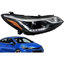Passenger Side Headlights Assembly Replacement for Cruze 2016-2018 Housing Chrome Lamp RH 1PC 42680786