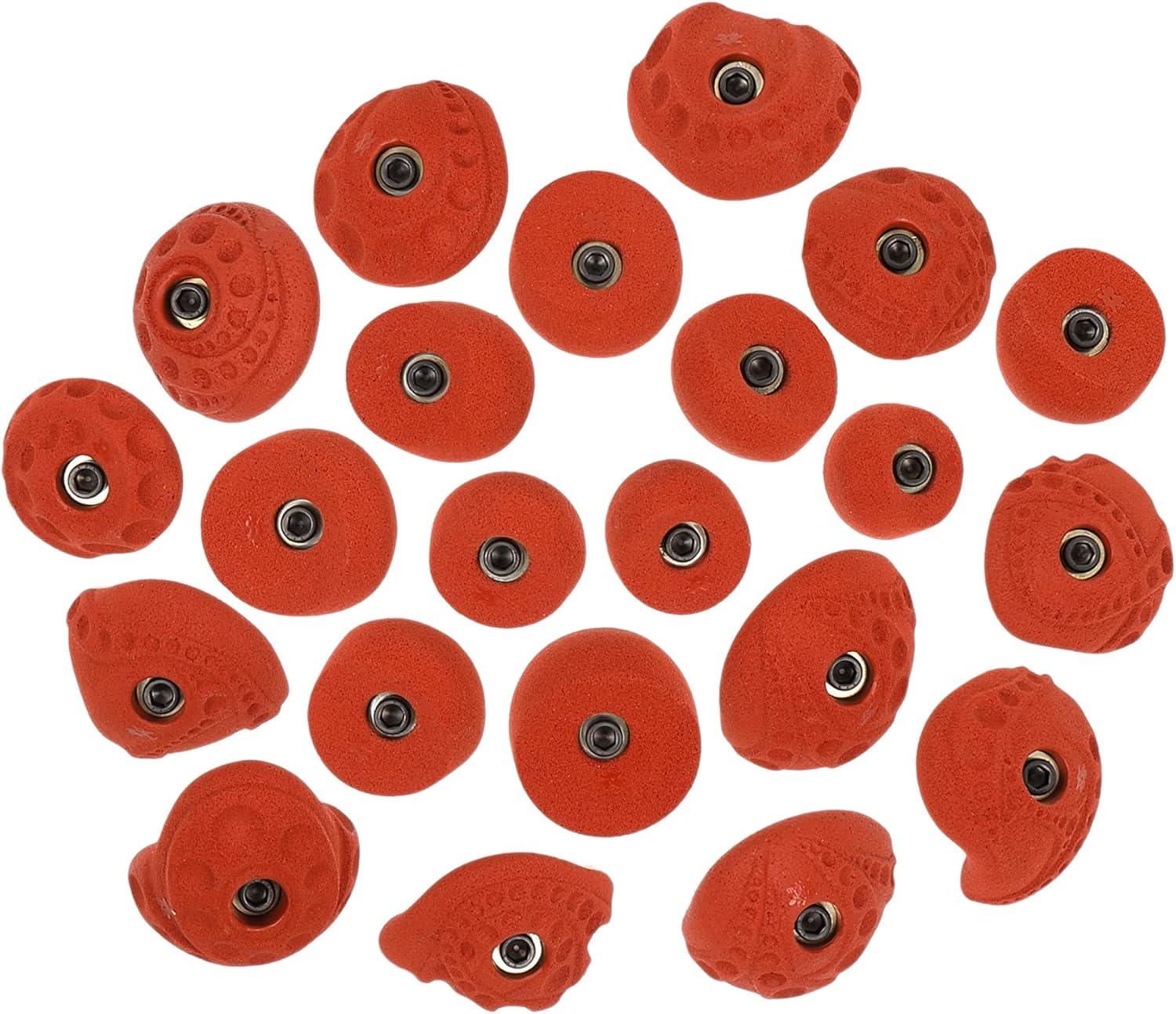 Atomik Rock Climbing Holds Set of 22 Bolt-on Kids Tennis-Shoe Friendly in Bright Tone Red