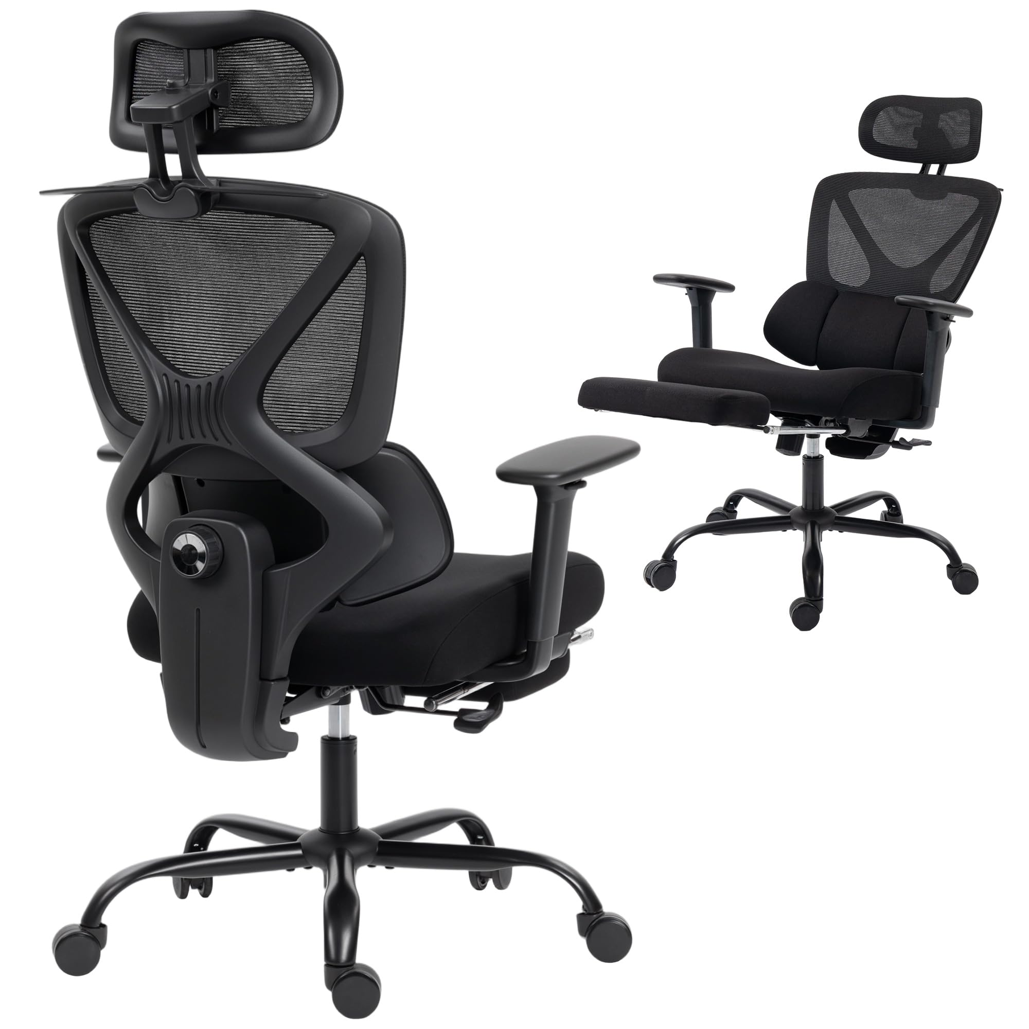 HOMCOM Sedia Da Ufficio Ergonomica Altezza Regolabile Schienale A Rete Nero 2200073