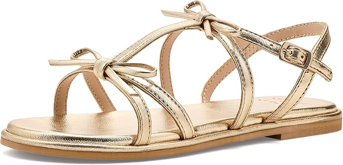 Детские сандалии Janie and Jack Gold Bow Sandals (Toddler/Little Kid/Big Kid)