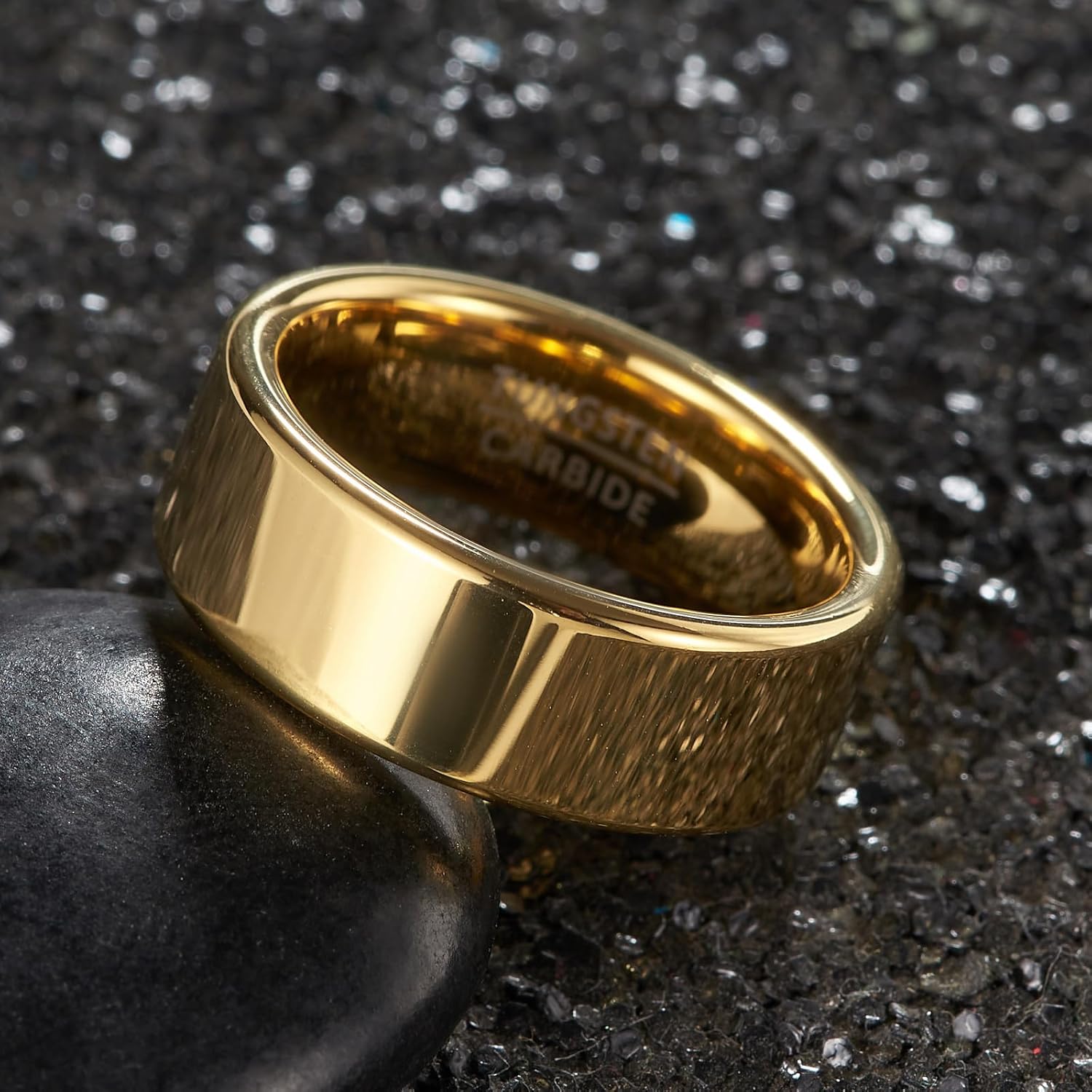 Classic Flat Band - 8mm Wide High-Polish Tungsten Wedding Ring for Men & Women - Image 5