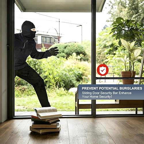 Miniatura 8 de DIIG Barra de seguridad para puerta corrediza, barra de seguridad ajustable de 17.7 a 50.5 pulgadas con puntas de goma, barra de seguridad de