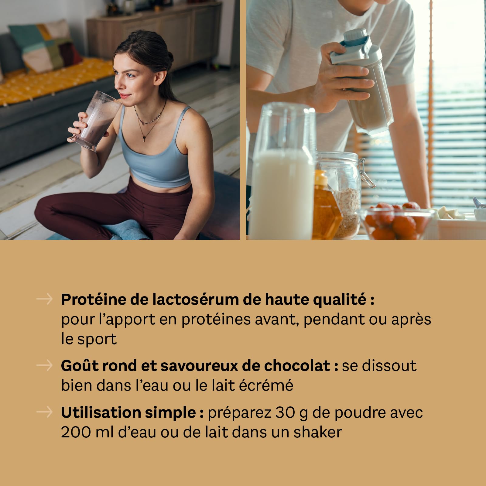 Doppelherz Whey Protein Chocolat, Protéine en poudre, 33 portions, 1kg