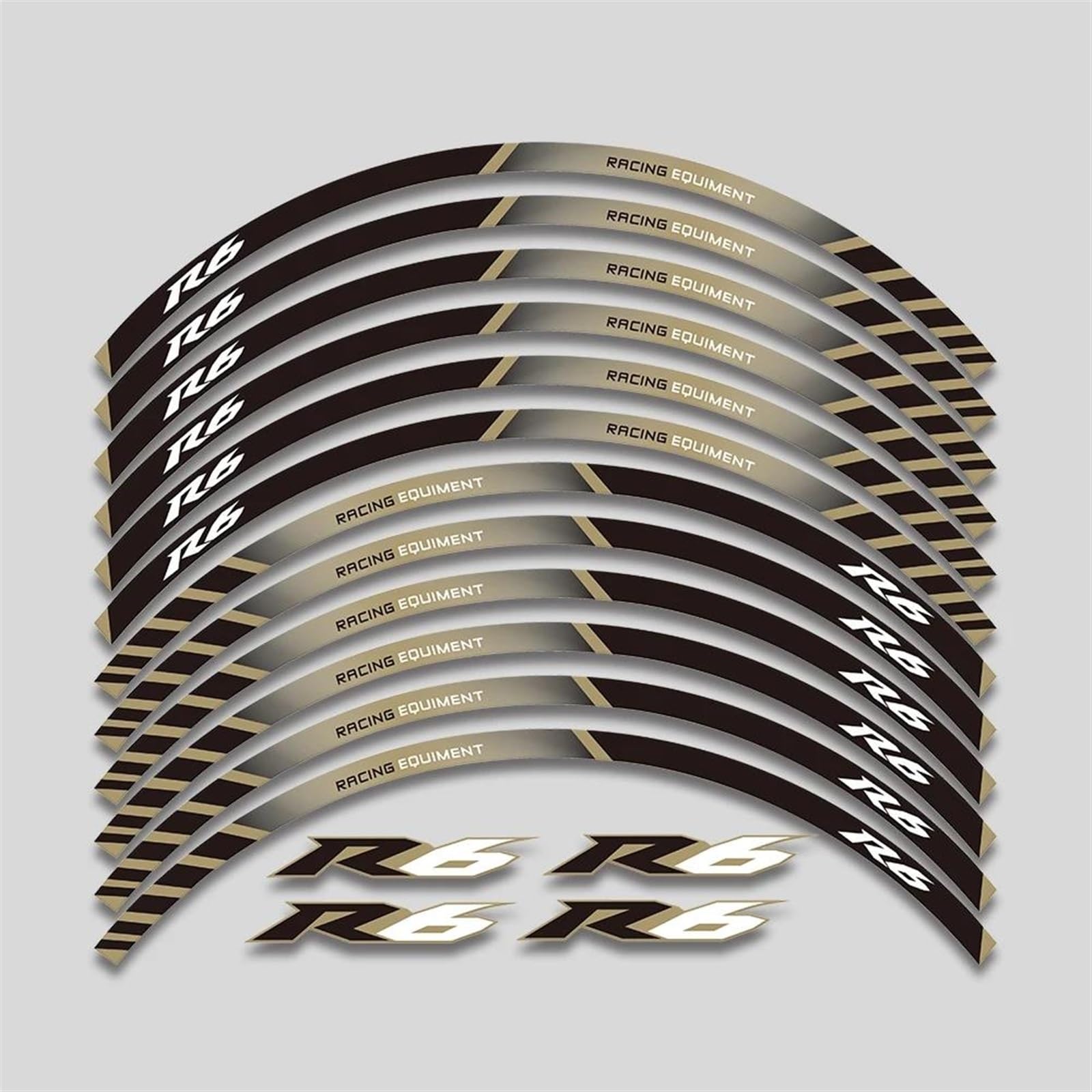 Stickers Motorcycle Wheel Stickers Reflective Rim Motorbike Waterproof Decals for YZFR6 YZF R6(Style 1)