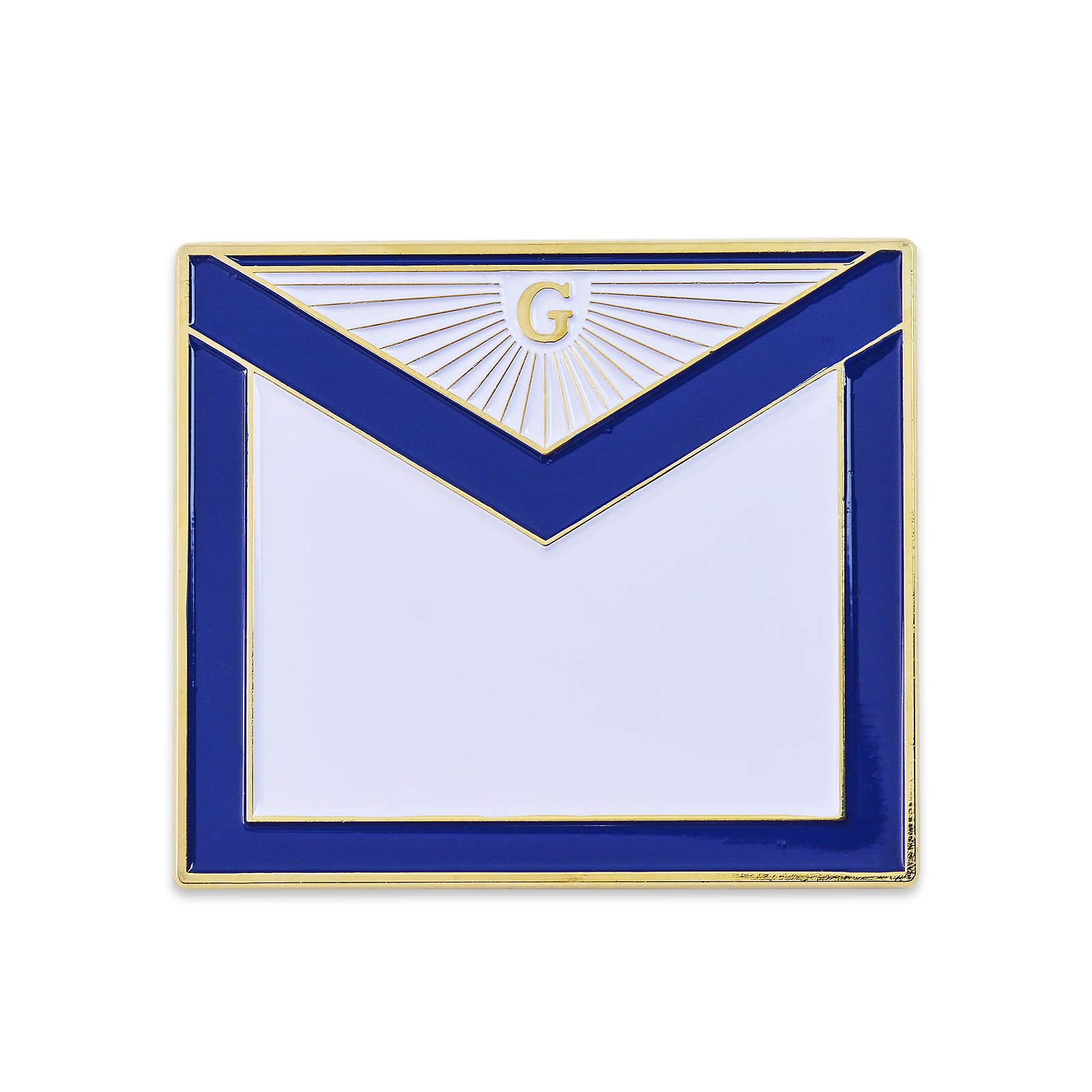 The Masonic Exchange Master Mason Apron Auto Emblem - [Blue & White][2 3/4'' Wide]