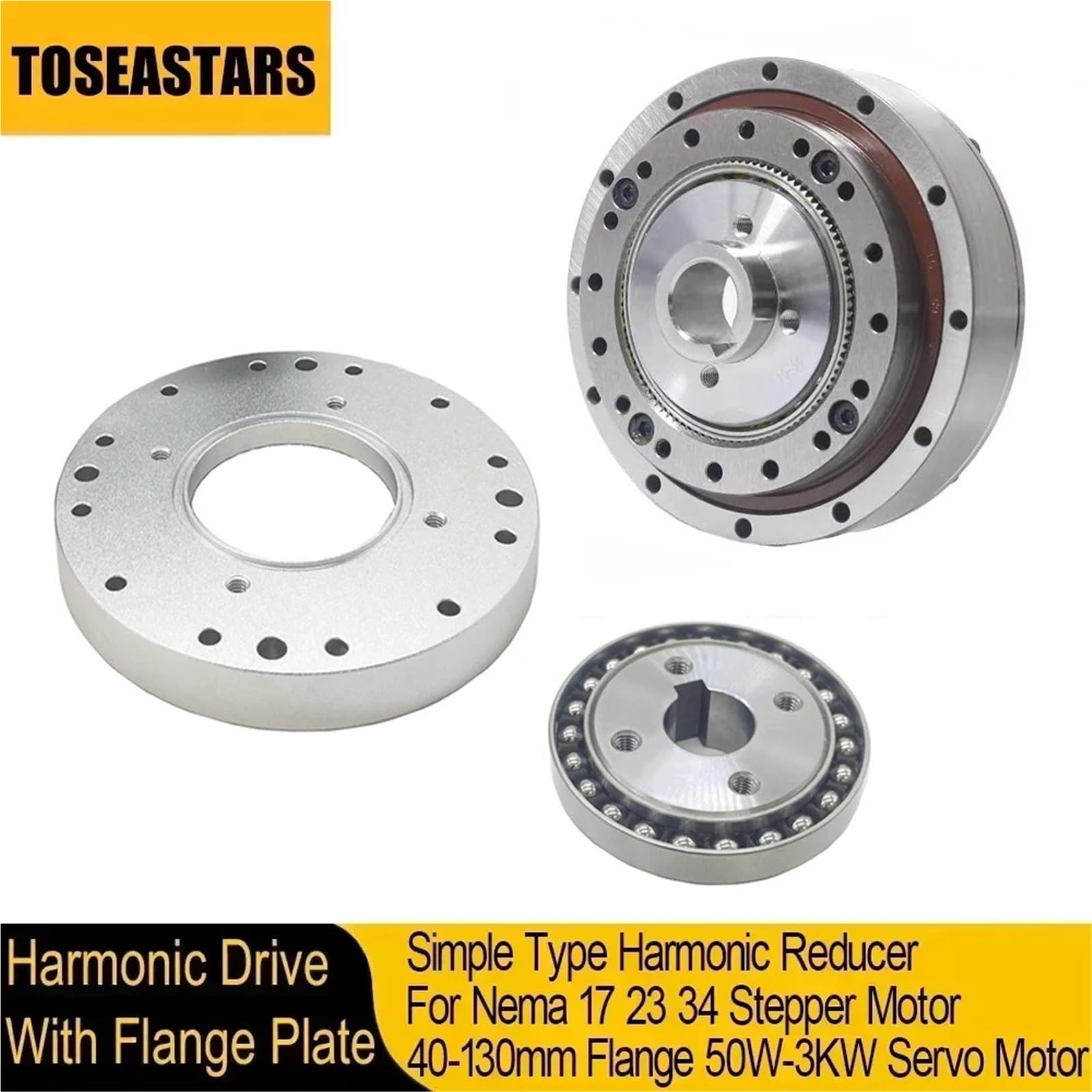1 stücke Harmonic Drive Mit Flansch Platte Nema 17 23 Stepper 40 60 80 110 130mm Servo Motor Industrielle kollaborative Automatisierung Roboter Arm(ZXF25 for 60mm Servo,Speed Ratio 50 to 1)