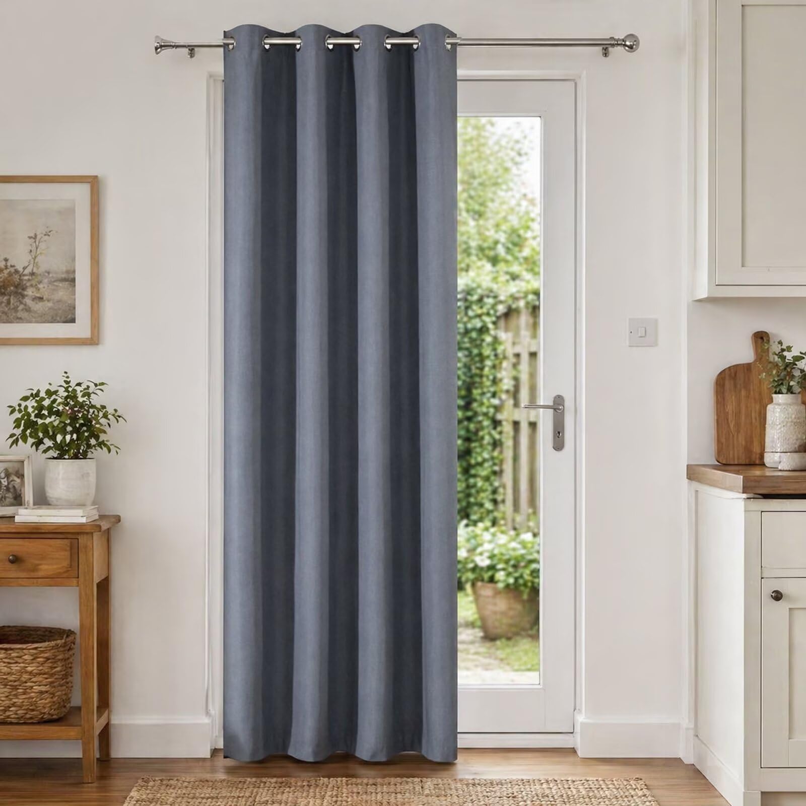 SSWH Rideaux Occultants Thermiques à Oeillets, Rideau Occultant Thermique Isolant Anti UV, Rideaux Opaque Draperies Unis pour Chambre et Salon (Gris, 107 x 244cm)
