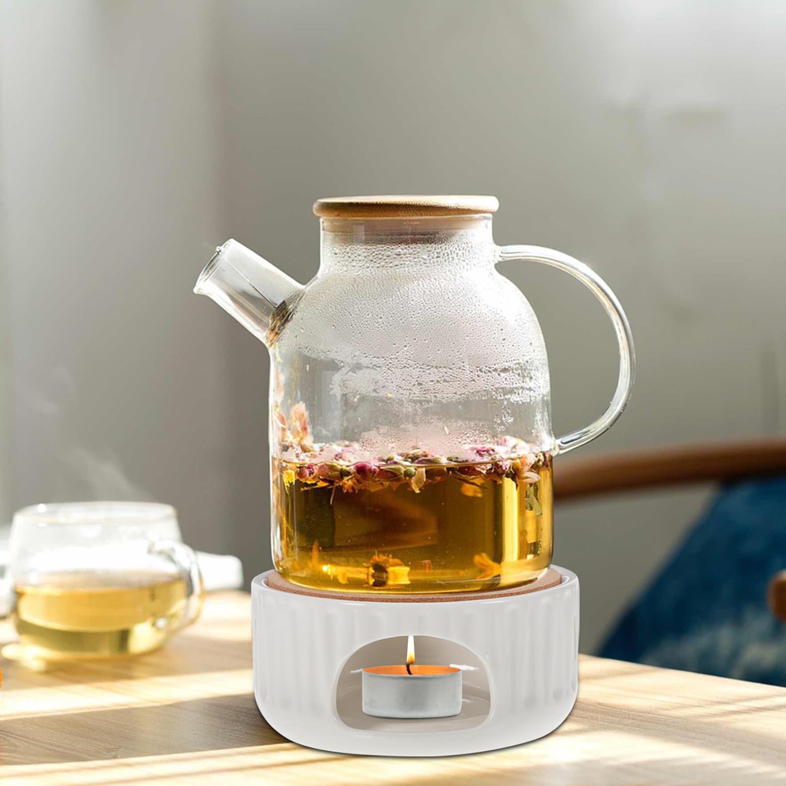 TOYANDONA Calentador de Tetera Cerámico Soporte para Tetera de Cerámica para Hacer Té Decoración Hogar