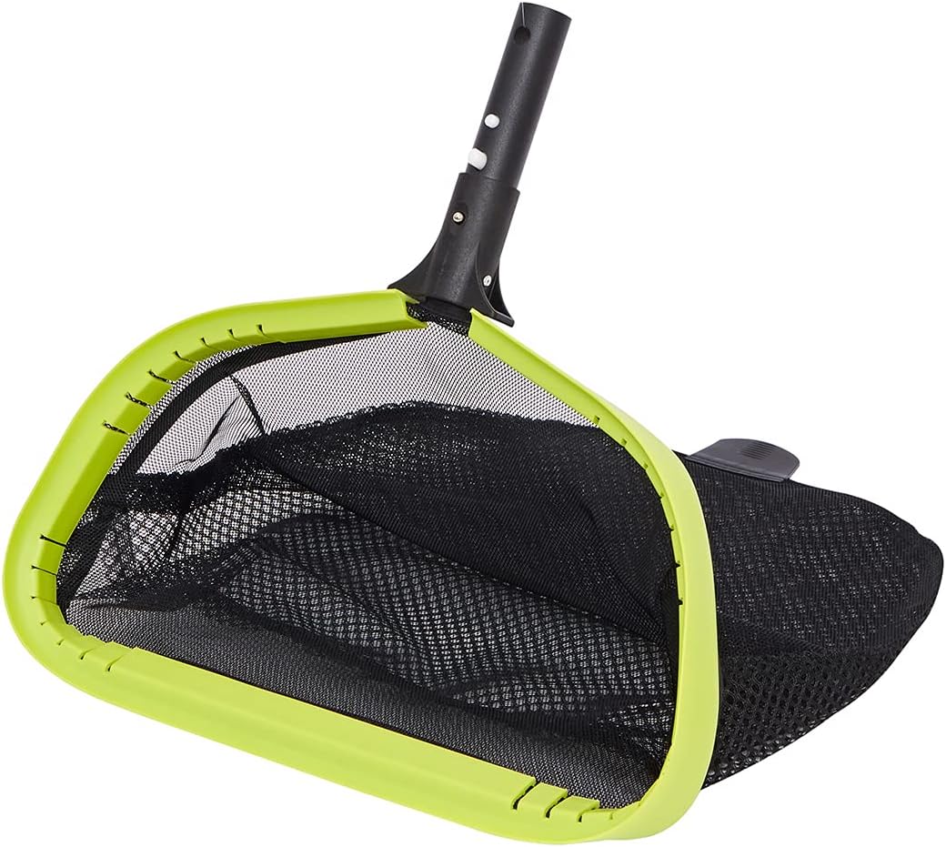 urchindj Pool Skimmer Net Heavy Duty, Aluminum Reinforced Frame Pool Cleaning Net, Double-Layer Deep Mesh Net Pool Leaf Rake, Super Strong Pool Nets for Cleaning : Patio, Lawn & Garden