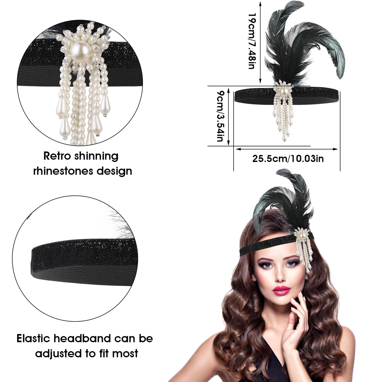 ElevateTech 1920s Flapper Headpiece - Image 2