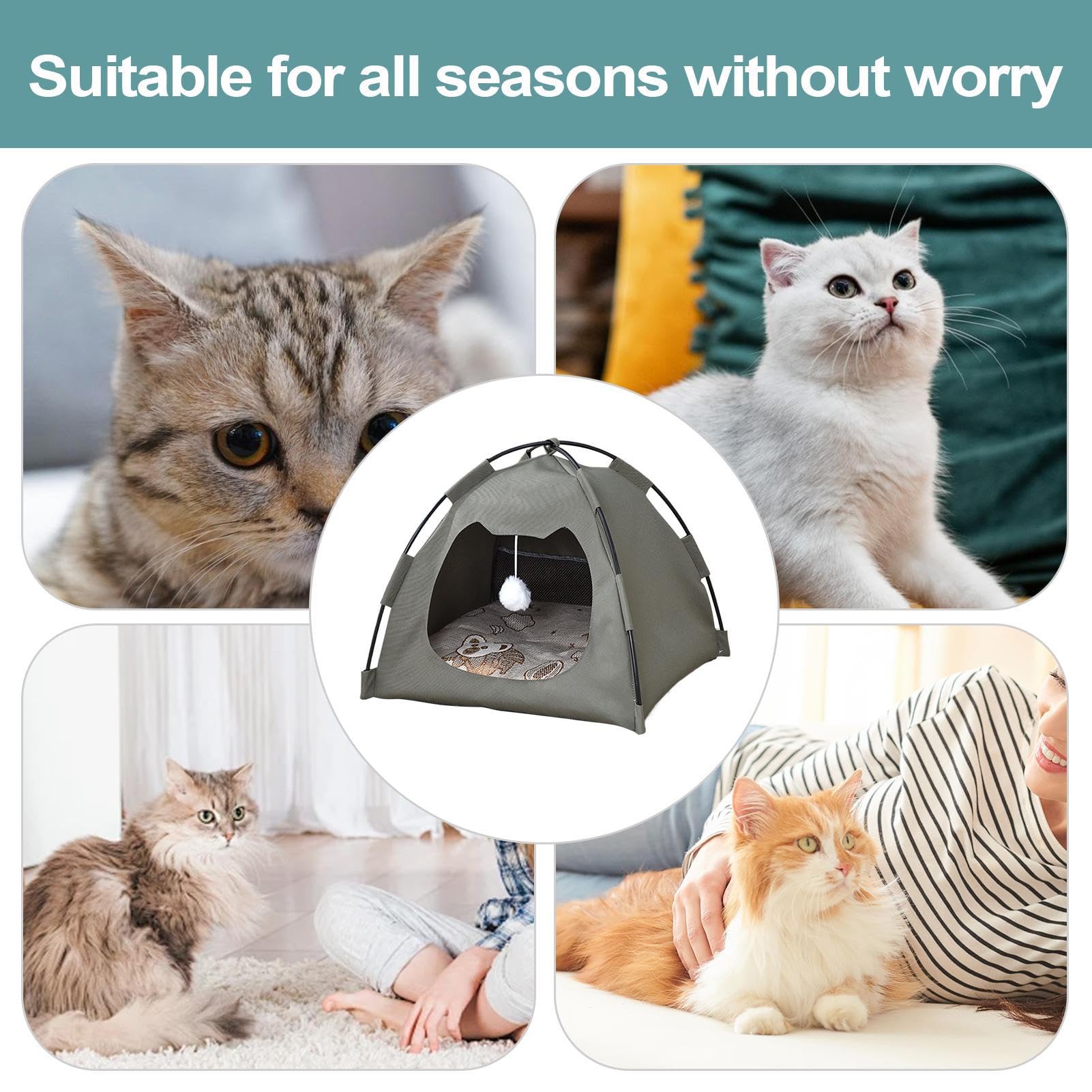 Tenda per Gatti da Interno ed Esterno Casa Tenda Impermeabile per Cani e | Morbido Trasportabile per Piccoli Animali in Tutte le Stagioni