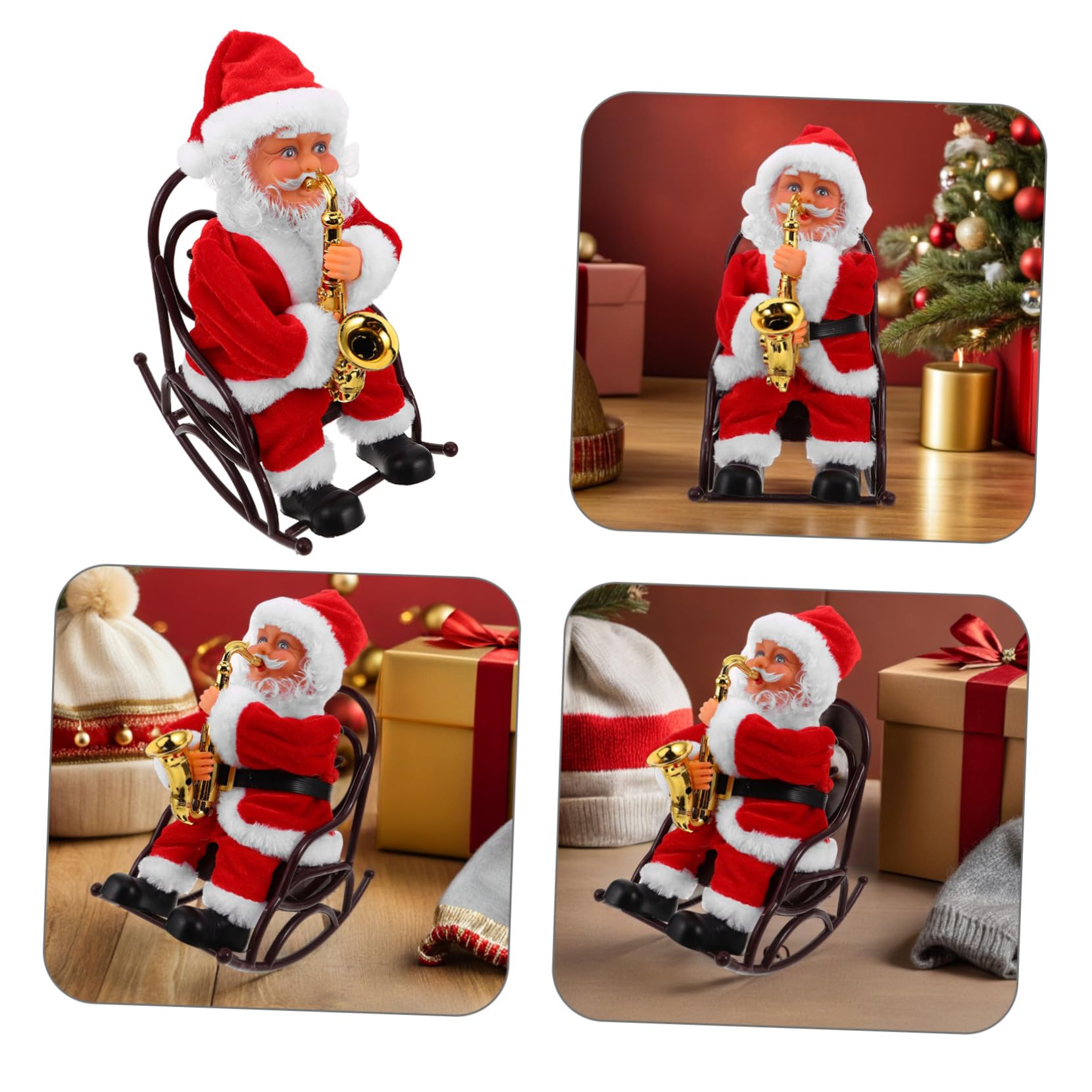 GALPADA Papá Noel para Juguete De Dibujos Animados Juguete Eléctrico Adorno Navideño Muñeco De