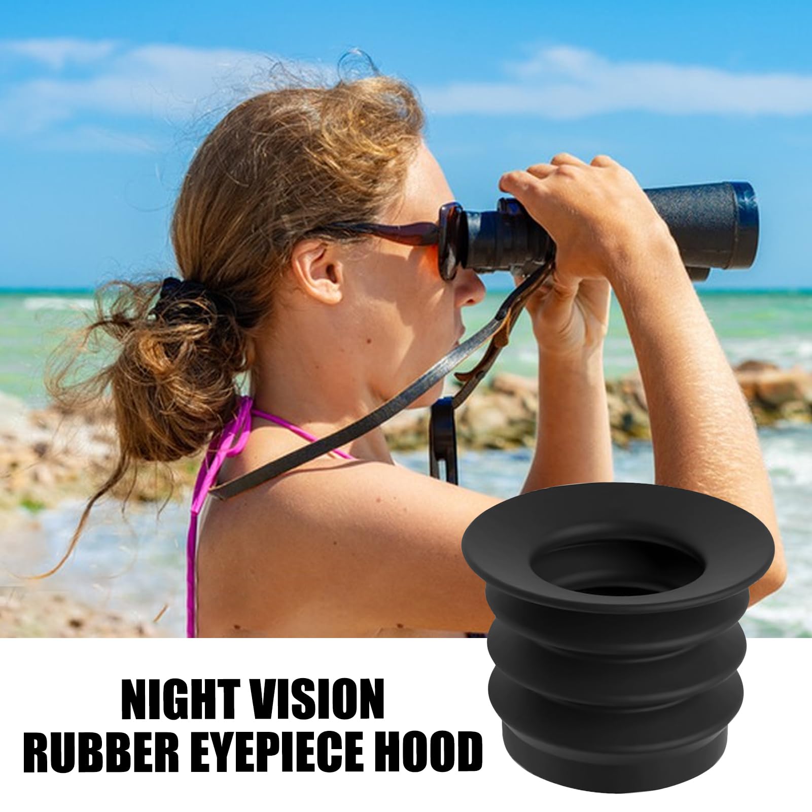 Copa Ocular monocular de visión Nocturna, Repuesto de Goma, Cubierta de Extensor de Lente Resistente al Desgaste, Accesorios ópticos para observación de Vida Silvestre