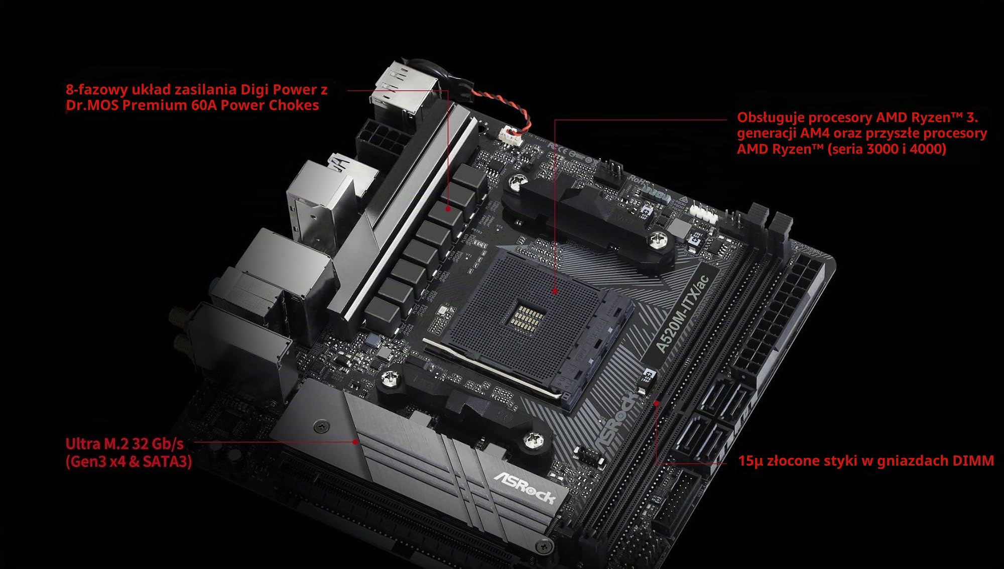 ASROCK A520M-ITX/AC (AM4) (D)