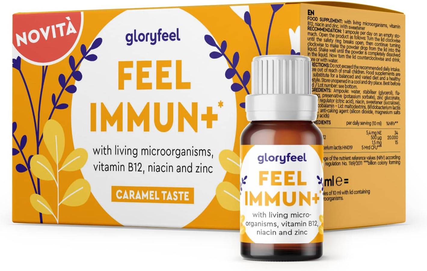 Integratore Feel Immun Plus Con Probiotici Vivi, Vitamina B12, Niacina