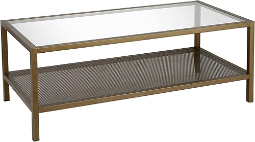 Miniatura 33 de Henn&Hart Mesa de centro redonda de 36 pulgadas de ancho en bronce ennegrecido, mesas de centro modernas para sala de estar, artículos esenciales