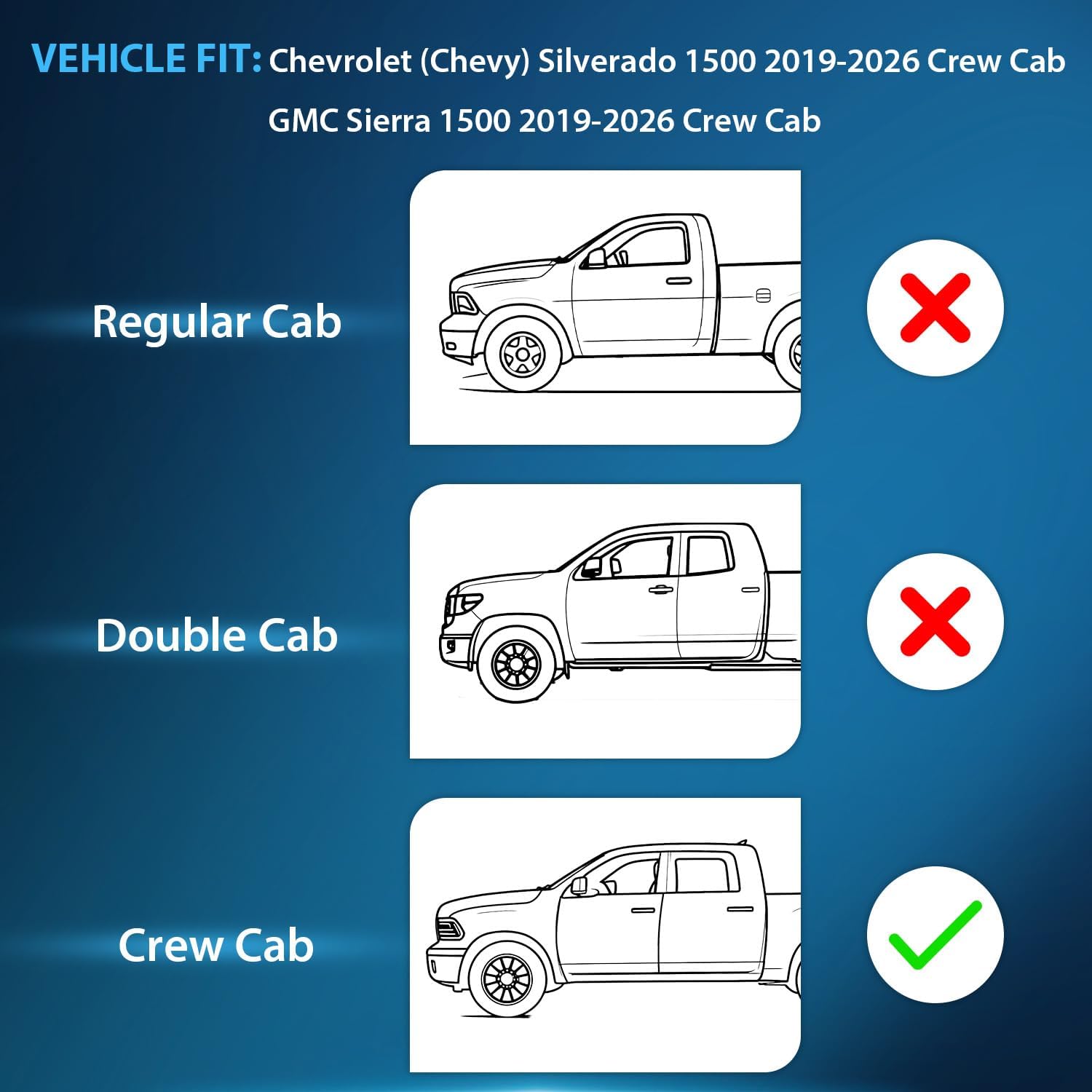 Nilight in-Channel Window Visors for 2019–2026 Chevy Silverado 1500 & GMC Sierra 1500 Crew Cab, Rain Guards Vent Visors for Fresh Air in Rain, Car Wash Safe, Reduce Fog & Wind Noise-4pcs